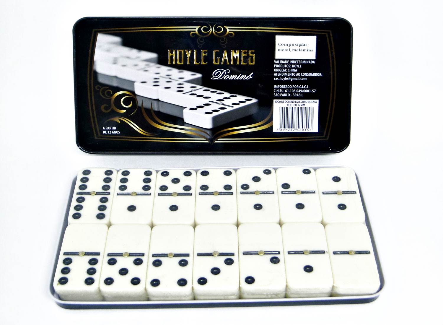 Jogo de Domino 12 mm na lata - Hoyle - Jogo de Dominó, Dama e